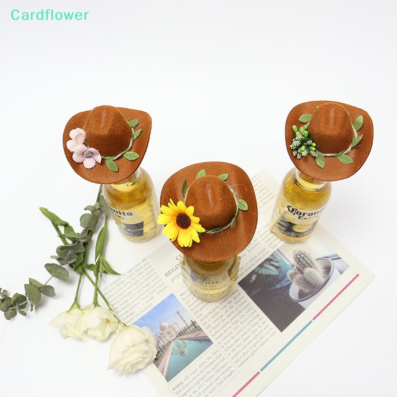 lt-cardflower-gt-หมวกคาวบอย-ผ้าสักหลาด-ลายดอกทานตะวัน-สําหรับตกแต่งขวดไวน์-ปาร์ตี้วันเกิด