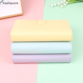 Flashquick สมุดโน้ตบุ๊ก ปกหนัง PU ขนาด A6 สีมาการอง