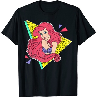 เสื้อยืดแขนสั้นCartoon The Little Mermaid graphic cotton O-neck T-shirt for menS-5XL
