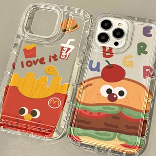 Creative Hamburger Fries Phone Case for Iphone14promax Phone Case for iPhone 13 New 11 Soft Case Drop-Resistant. 12.