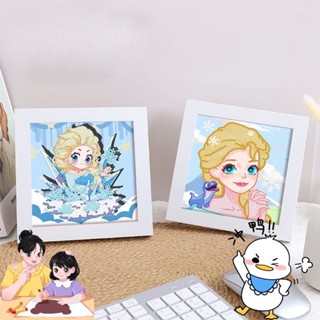 ภาพวาดปักครอสสติตช์ รูป เจ้าหญิงdiamond painting แฮนด์เมด DIY พร้อมกรอบ สําหรับเด็ก