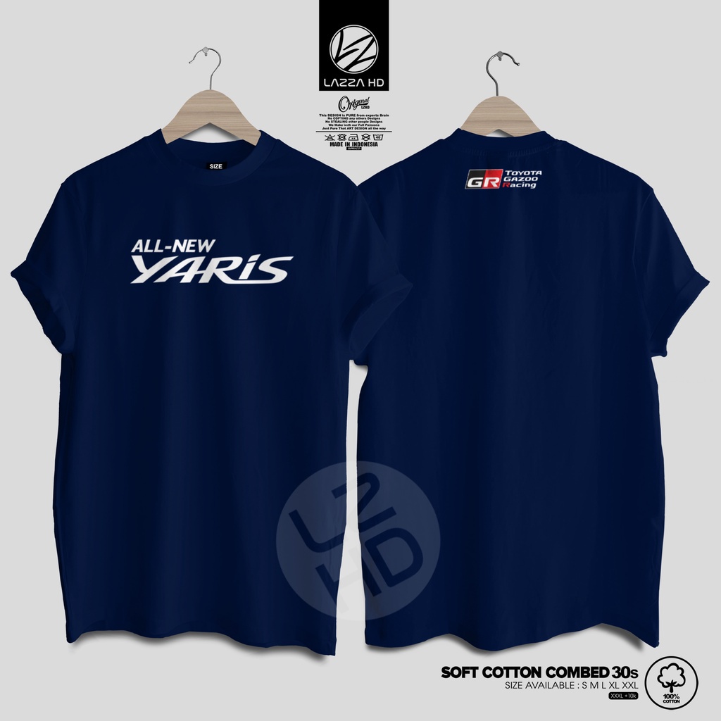 เสื้อยืด-ลาย-toyota-all-new-yaris-toyota-gazoo-แบบเรียบ-gr