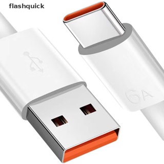 Flashquick สายชาร์จ USB Type-c 6A 66W 1/1.5 ไมล์ ชาร์จเร็วมาก สําหรับ xiaomi Samsung Huawei Nice