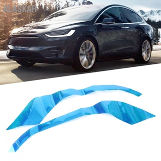 ALASKAR ฝาครอบป้องกันไฟหน้ารถ 2 ชิ้นไฟวิ่งกลางวันตัด PVC สำหรับ Tesla รุ่น X