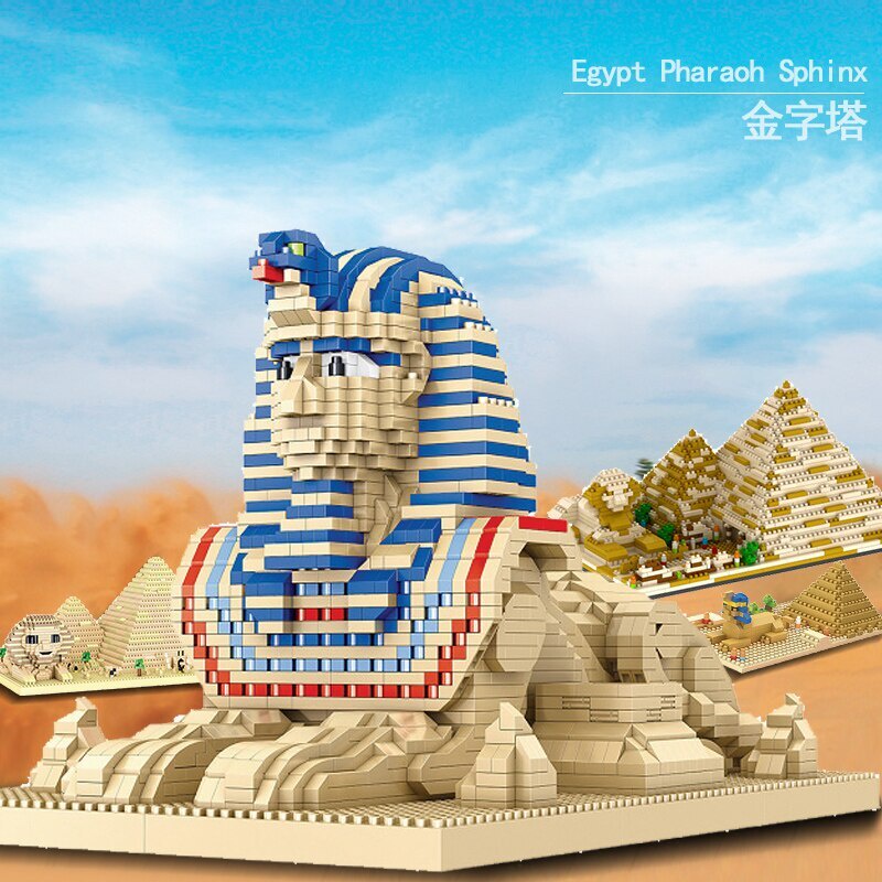 World Architecture Egypt Pyramid Pharaoh Sphinx Desert Monster DIY Mini ...