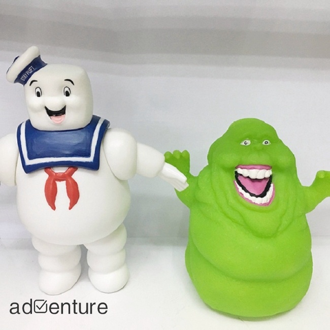 adven-ฟิกเกอร์-ghostbusters-marshmallow-man-slimer-green-ghost-ของเล่น-ของขวัญ-สําหรับเด็ก