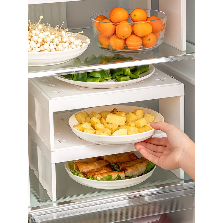 danle-ชั้นวางของตู้เย็นแบบมัลติฟังก์ชั่น-ชั้นวางของพลาสติก-ชั้นวางของที่เหลือในครัว-ตู้แช่แข็งตู้แร็ค