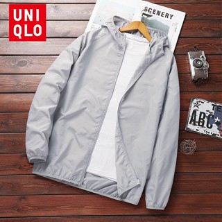 Uniqlo เสื้อคลุมกันแดดลําลอง ป้องกันรังสียูวี ระบายอากาศ แบบบางพิเศษ สวมใส่สบาย เป็นมิตรกับผิว เหมาะกับฤดูร้อน สําหรับผู้ชาย