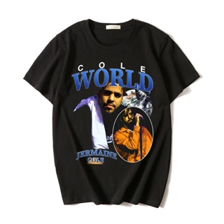 มีความสุข เสื้อผ้าผชเสื้อยืดแขนสั้น พิมพ์ลาย Rapper Cole World Jermaine Lamarr สไตล์วินเทจ ฮาราจูกุ โอเวอร์ไซซ์ สําหรับผ