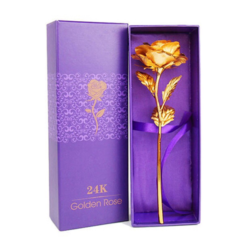 กุหลาบจำลองเคลือบทอง24k-ของขวัญ-ของที่ระลึก-สีทอง