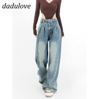 DaDulove💕 New American Ins Hip Hop Retro Washed Jeans WOMENS High Waist Loose Wide Leg Pants Large Size Trousers