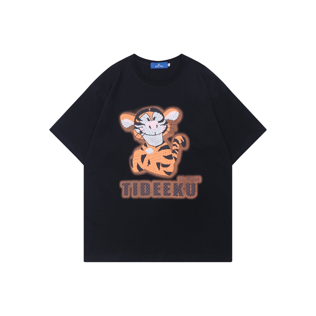 ระบายสี TIDEEKU ชายเสื้อคอกลม ออกแบบลายพิมพ์ลายการ์ตูนหลวมๆ | Shopee ...