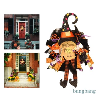 Bangb พวงหรีดฮาโลวีน สําหรับแขวนประตูหน้า นอกบ้าน ฤดูใบไม้ร่วง แม่มด แขวนผนัง
