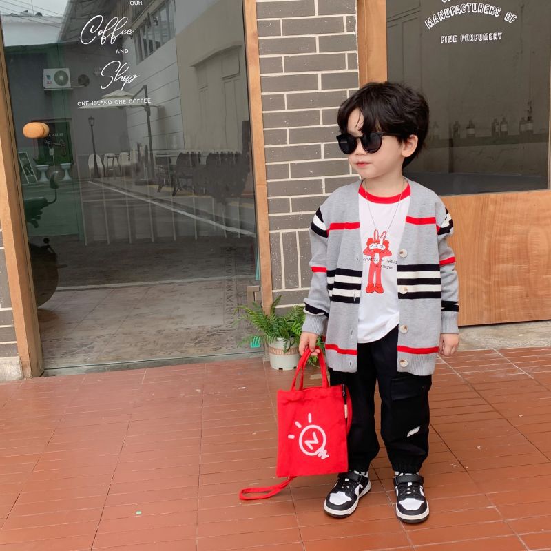 เสื้อกันหนาว-คอวี-ผ้าถัก-ลายทาง-สไตล์ญี่ปุ่น-และเกาหลี-สําหรับเด็ก-90-150-ซม