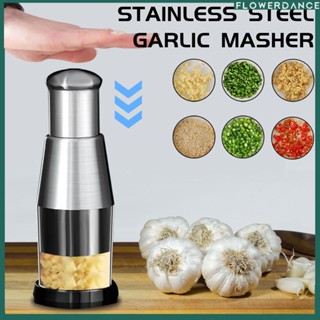 1 Pc 304 Stainless Steel Garlic Chopper 3s Fast Food Chopper Garlic Press Kitchen Cooking Tool Manual Ginger Garlic Chopper Vegetable Processor ดอกไม้