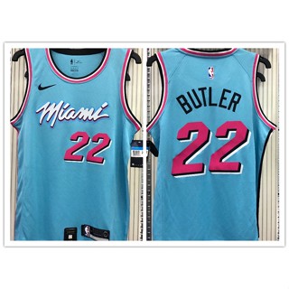 Nba Miami Heat No. ฮอตเอนกประสงค์ เสื้อกีฬาบาสเก็ตบอล Butler สีฟ้า 22 ชิ้น 751840