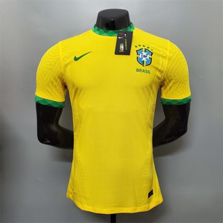เสื้อกีฬาแขนสั้น ลายทีมชาติบราซิล 2020 Jersey Brazil De Thailand สีเหลือง สไตล์คลาสสิก 209182