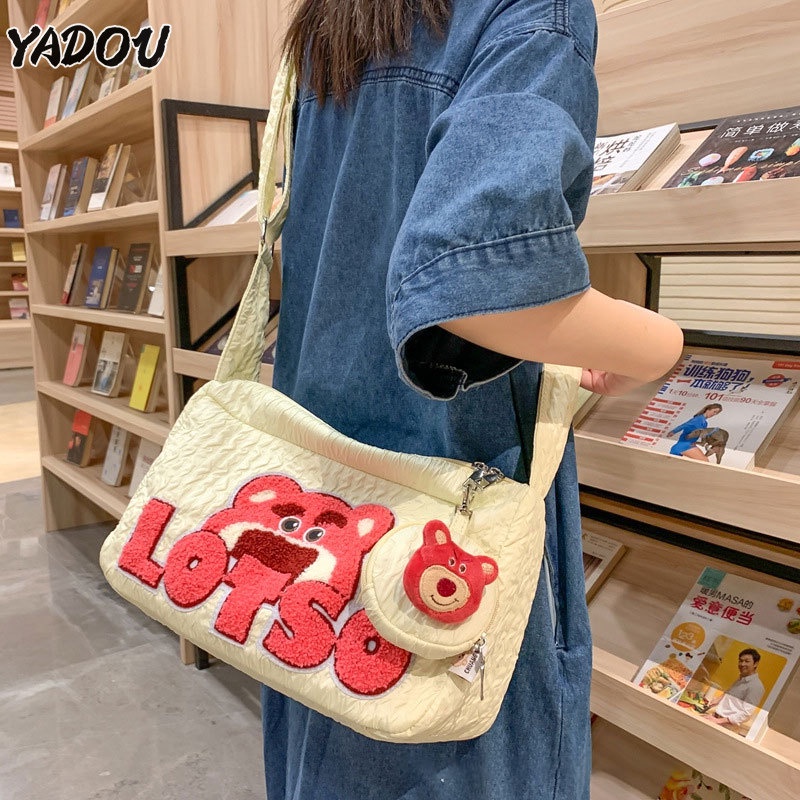 yadou-กระเป๋าสะพายข้างผู้หญิงความจุขนาดใหญ่-commuter-cosmetic-bag-ออกแบบการ์ตูนใหม่