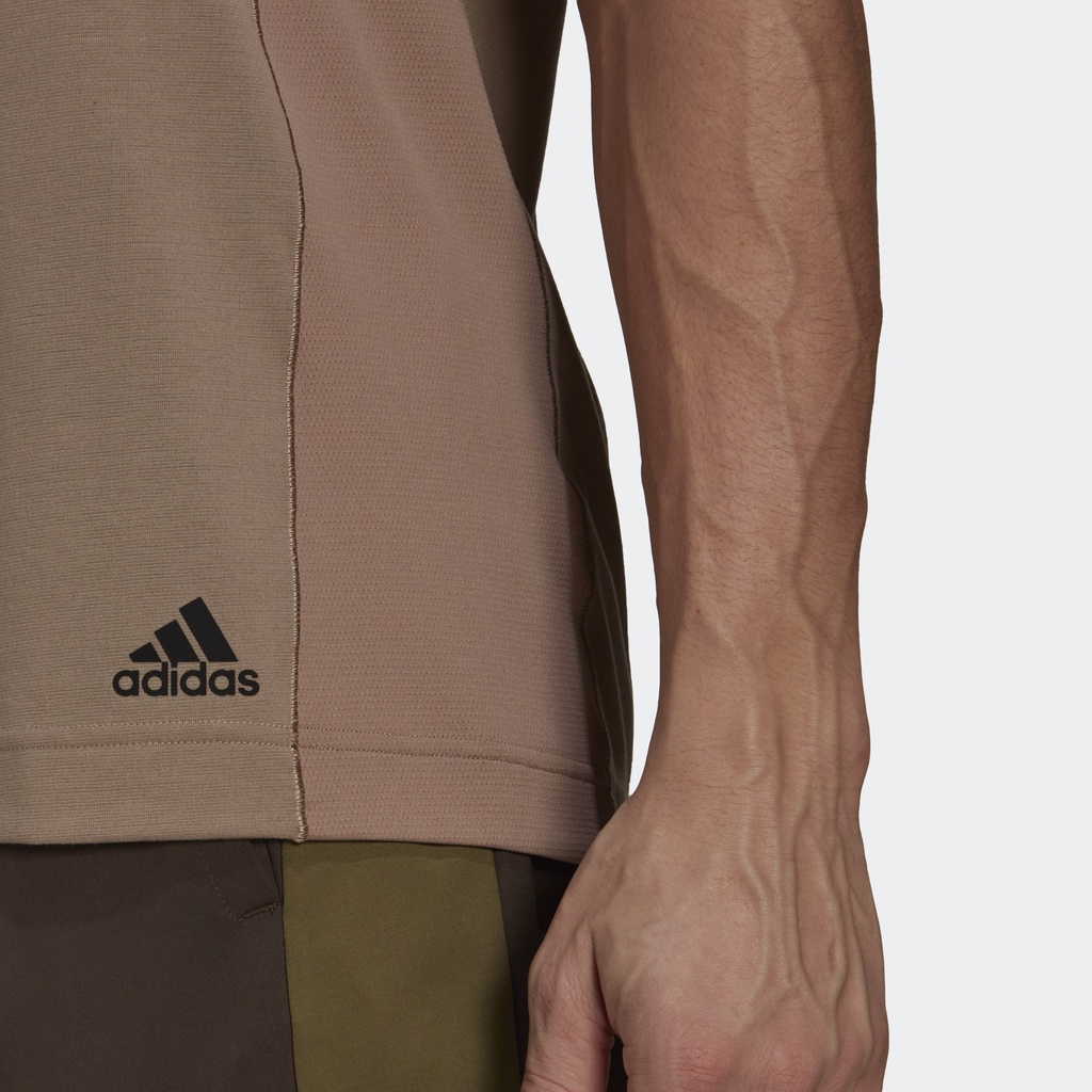 adidas-เทรนนิง-เสื้อยืดเทรนนิงโยคะ-ผู้ชาย-สีน้ำตาล-hc4434