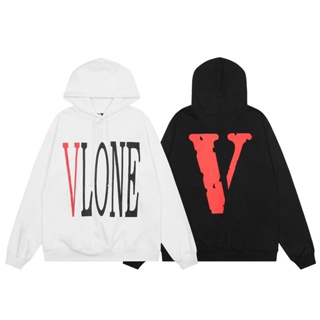 Vlone- เทรนด์แฟชั่น ขนาดใหญ่ สีแดง รูปตัว V ที่ด้านหลัง สวยงาม และอเนกประสงค์ สไตล์ unisex Ndffs