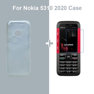 เคสโทรศัพท์มือถือแบบนิ่ม TPU กันกระแทก พร้อมฟิล์มกันรอยหน้าจอนาโน (ไม่ใช่กระจกนิรภัย) สําหรับ Nokia 5310 2020 2.40 นิ้ว TA-1212 TA-1230