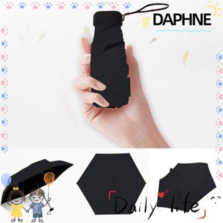 DAPHNE Fashion Mini Umbrella Travel 5 Fold Sun Umbrella Pocket Compact Portable Coating Parasol Anti-UV Dual-use Waterproof  Rain Umbrella/Multicolor