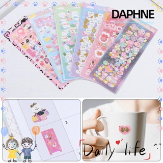 Daphne สติกเกอร์เลเซอร์ ลายกระต่าย หมีน่ารัก สไตล์เกาหลี สําหรับตกแต่งสมุดไดอารี่ อัลบั้มรูปภาพ สมุดไดอารี่ Diy