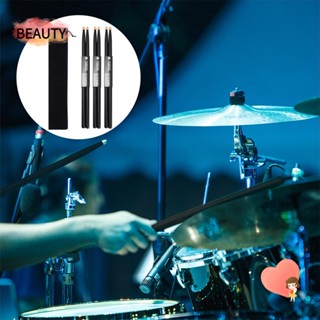 Beauty เครื่องดนตรี 1 คู่พร้อมกระเป๋าใส่ไม้กลอง 5A Drumsticks สีดํา