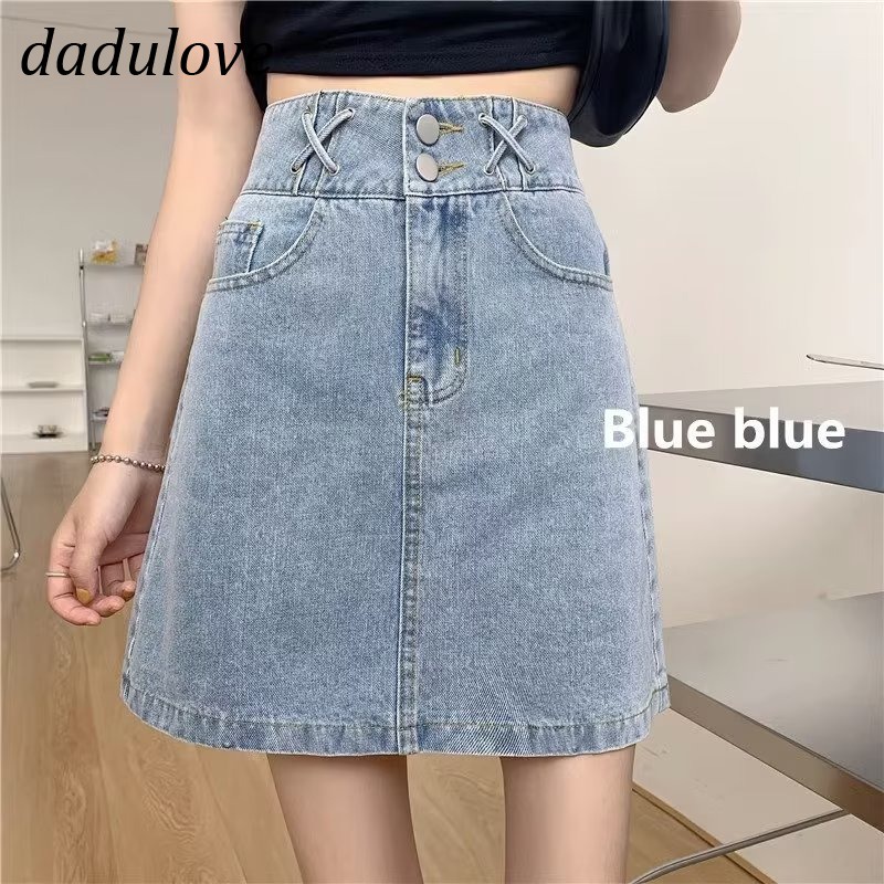 dadulove-new-american-ins-high-street-retro-tooling-denim-skirt-niche-high-waist-a-line-skirt-bag-hip-skirt