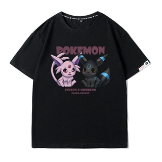 [Hot Sale]! เสื้อยืดแขนสั้น Pokemon เสื้อผ้าอะนิเมะอีบราฮิโมวิค Evolution Pokémon เสื้อยืดแขนสั้น INS