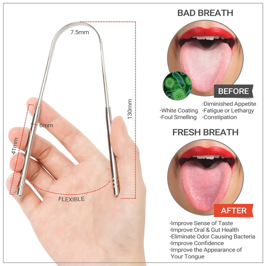 1-ชุด-ที่ขูดลิ้น-สแตนเลส-tongue-scraper-ที่แปรงลิ้น-ลดกลิ่นปาก-ลดแบคทีเรียในช่องปาก