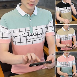 เสื้อโปโลแขนสั้นลําลอง เข้ารูป สไตล์เกาหลี แฟชั่นฤดูร้อน สําหรับผู้ชาย BEFOYI SLC120