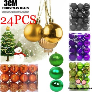 24PCS ลูกบอลคริสต์มาสสําหรับตกแต่งต้นคริสต์มาส