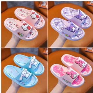 Sanrio Kuromi Melody รองเท้าแตะ ลายการ์ตูน Hello Kitty Cinnamoroll น่ารัก กันลื่น สําหรับเด็ก ผู้ใหญ่ ใส่ในบ้าน