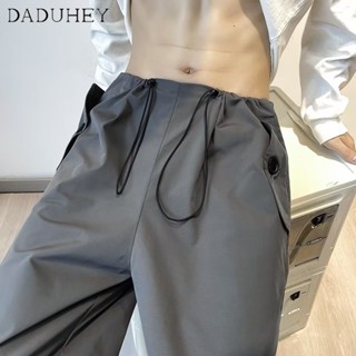 DaDuHey🔥 American-Style Fashion Brand Fashion Loose Casual Pants Mens and Womens Summer Multi-Pocket All-Matching Straight Cargo Pants