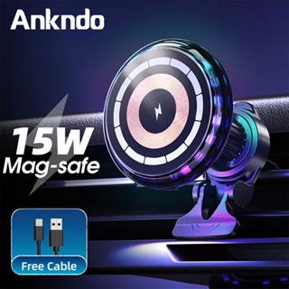 Ankndo แท่นชาร์จแม่เหล็กไร้สาย 15W ชาร์จเร็ว สําหรับ magsafe iP 12 13 14 Pro Max