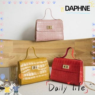 Daphne กระเป๋าสะพายไหล่ กระเป๋าถือ สะพายข้าง หนัง PU สีพื้น