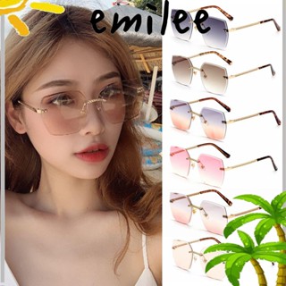 Emilee แว่นตากันแดด UV400 ทรงสี่เหลี่ยมผืนผ้า ไร้กรอบ แฟชั่นฤดูร้อน