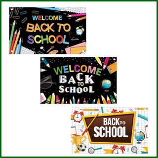 ธงแบนเนอร์ ลาย Welcome Back to School สําหรับตกแต่งพื้นหลัง ปาร์ตี้