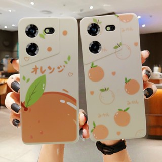 Tecno Pova 5 สไตล์มินิมอล ลายส้ม สีขาว เคสโทรศัพท์ Tecno LH7N ซิลิโคนนิ่ม TPU เคสโทรศัพท์