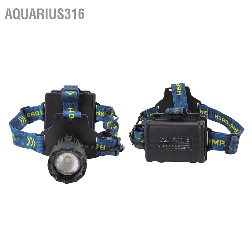 aquarius316-ไฟหน้า-usb-3000lm-กันน้ำ-90-องศาปรับแฮนด์ฟรีไฟฉายคาดศีรษะฉุกเฉินกลางแจ้งแบบชาร์จไฟได้