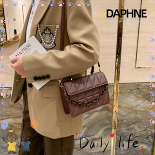 Daphne กระเป๋าถือ กระเป๋าสะพายไหล่ ลายสก๊อต อินเทรนด์ ออกแบบโซ่ ขนาดเล็ก