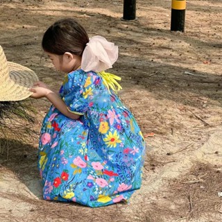 Bobora ชุดเดรสกระโปรง ลายดอกไม้ สไตล์เจ้าหญิง สําหรับเด็กผู้หญิง เหมาะกับฤดูร้อน