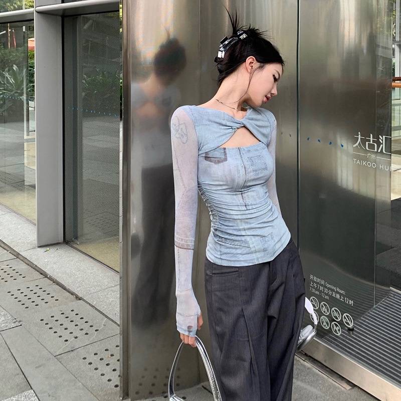 เสื้อยืดแขนยาว-คอกลม-แบบเข้ารูป-พิมพ์ลาย-แฟชั่นฤดูร้อน-สําหรับผู้หญิง-2023