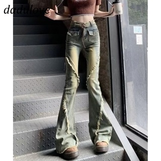 DaDulove💕 New American Ins High Street Thin Section Micro Flared Jeans Niche High Waist Wide Leg Pants Trousers