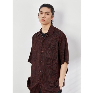เสื้อเชิ้ตแขนสั้นลําลอง พิมพ์ลายต้นไม้ สไตล์ฮาวาย แฟชั่นฤดูร้อน สําหรับผู้ชาย
