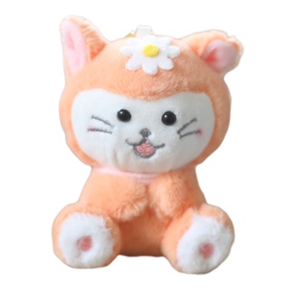 Xiaohua.mx พวงกุญแจ จี้ตุ๊กตาแมวน่ารัก หน้ายิ้ม นุ่มนิ่ม อุปกรณ์เสริม สําหรับห้อยกระเป๋าเป้สะพายหลัง กระเป๋า