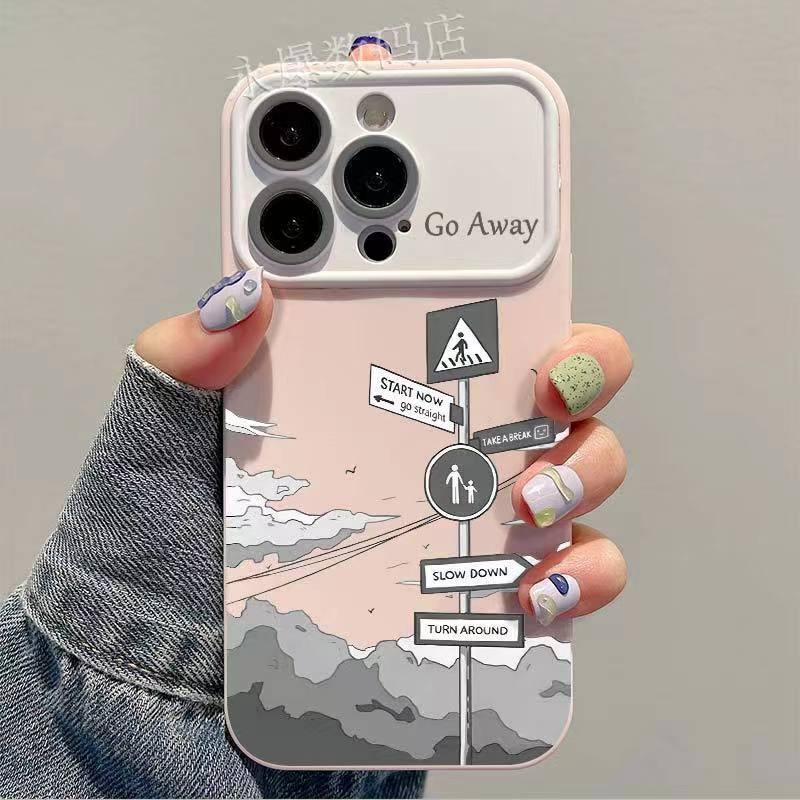 เคสมือถือ-แบบนิ่ม-ลายป้ายภาษาอังกฤษ-สําหรับ-apple-14-pro-max-iphone-13-pro-12-11-7p-jdix