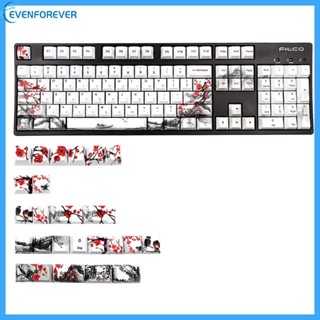 Ev คีย์บอร์ด 128 คีย์ DYE-Sub Cherry Profile PBT ปุ่มกด Plum Blossom