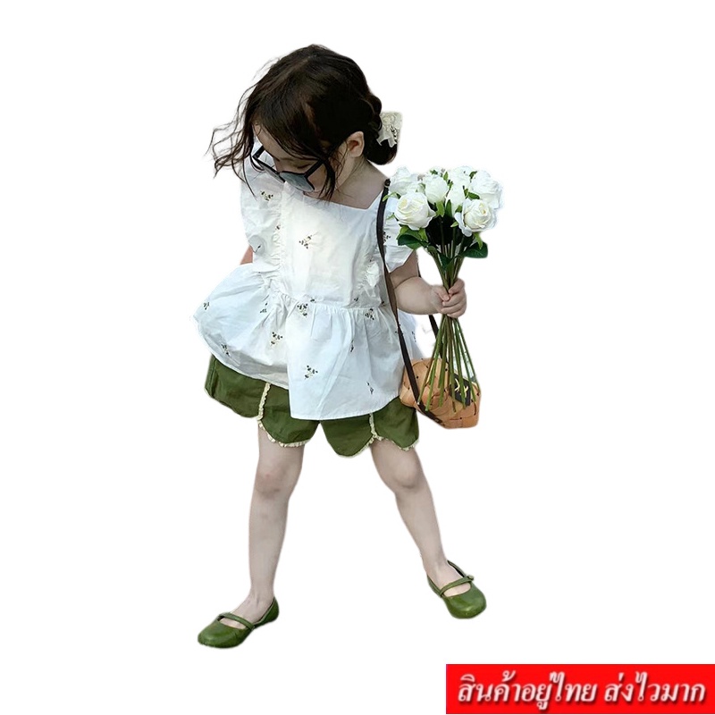 coco-ชุดเซ็ต-2-ชิ้น-เสื้อแขนกุด-กางเกงขาสั้น-ปักดอกไม้-รุ่น-a0150